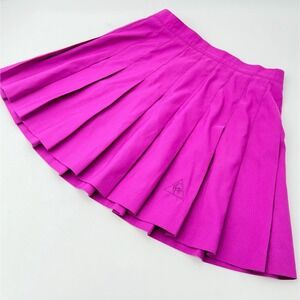 Vintage Le Coq Sportif Magenta Pleated Tennis Skirt 26" Waist Made in USA Size 8